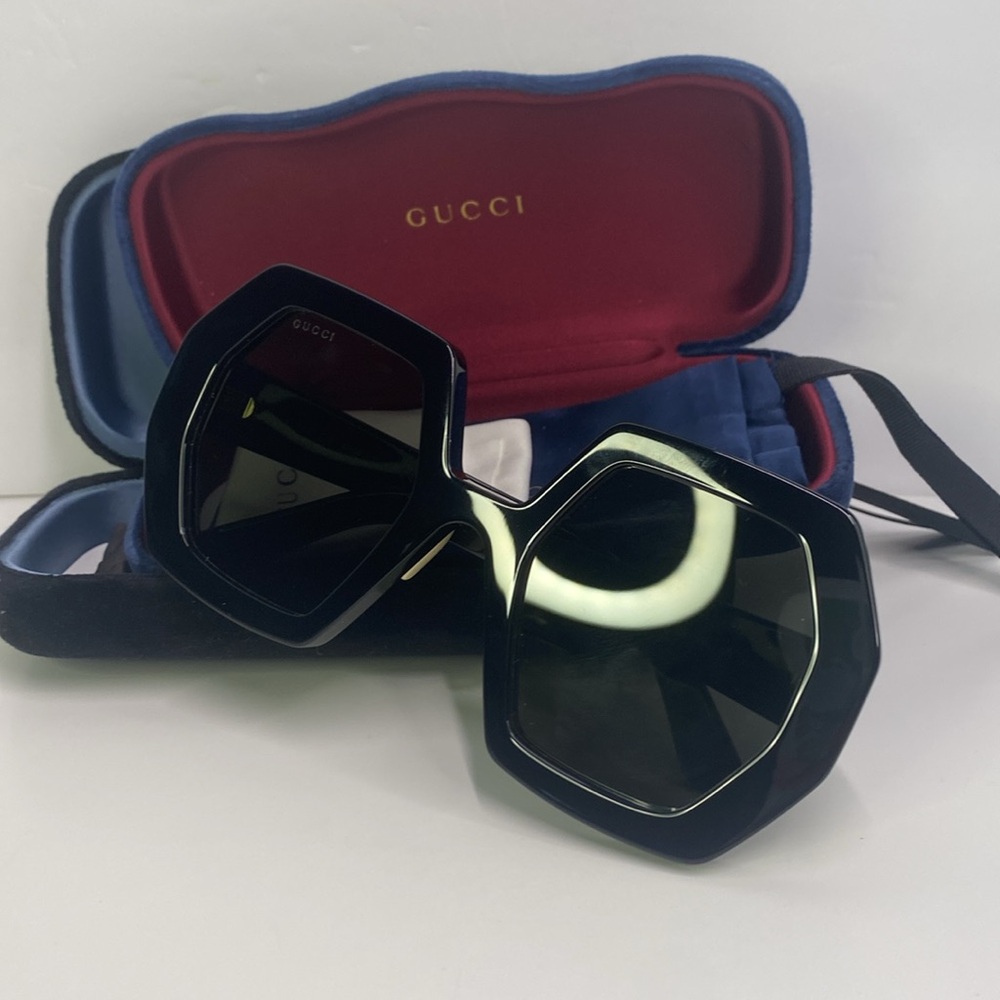 New Authentic Gucci Grey Geometric Ladies Sunglasses GG0772S 004 55. - Picture 8 of 11